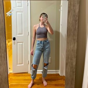 Pacsun High Rise Ripped Straight Leg